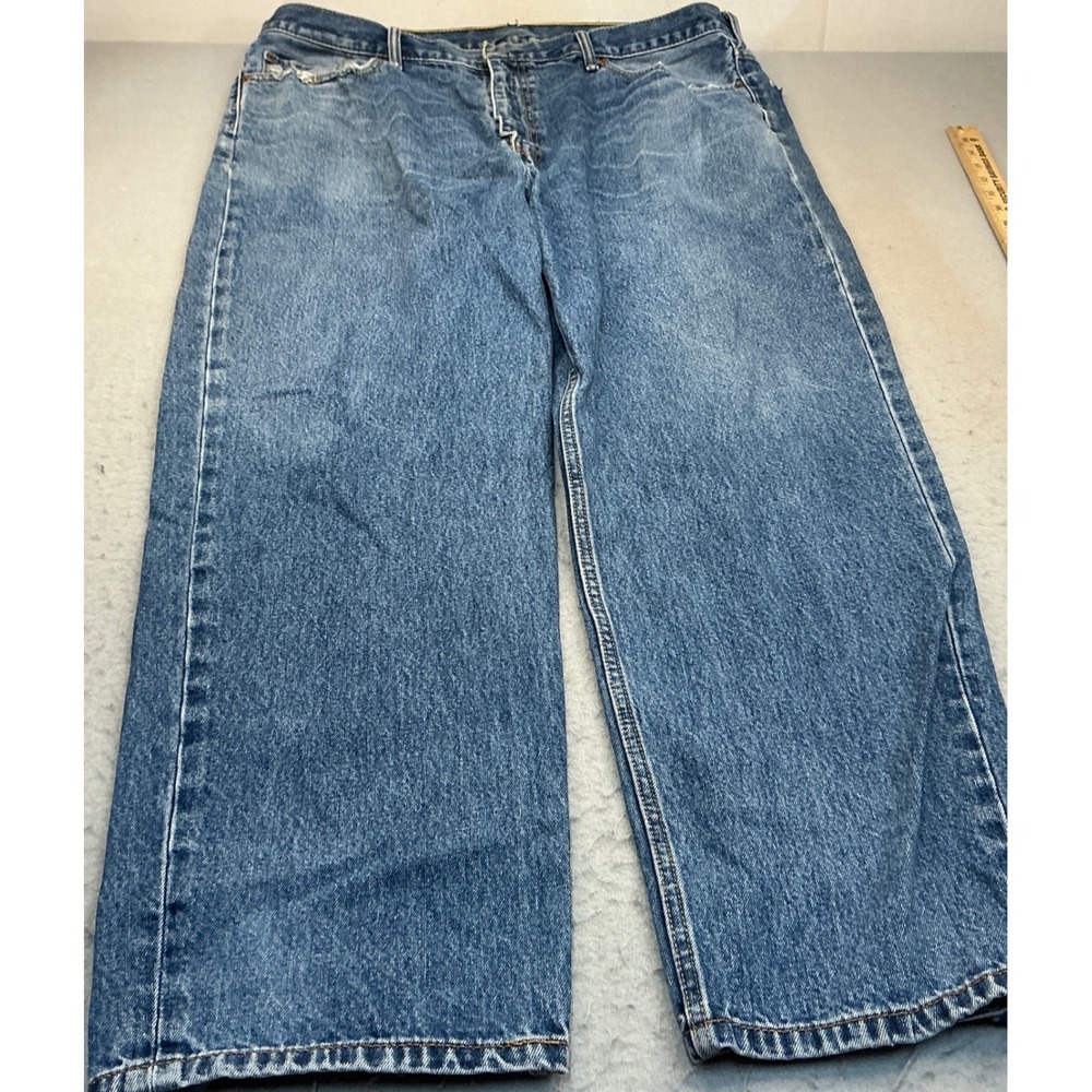 Levi's 550 Relaxed Fit Tapered Leg Jeans 42x32 Medium Wash Blue Denim